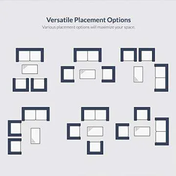 BELLEZE 4 Pieces Patio Furniture Set, Patio Rattan Conversation Sets with Durable Cushion and Tempered Glass Top Table, Outdoor Wicker Loveseat Sofa Sets for Balcony, Porch, Backyard - Brown