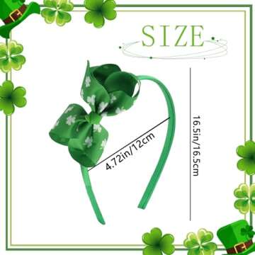 ZEYER St Patrick's Day Green Clover Headband for Women