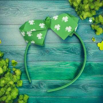 ZEYER St Patrick's Day Green Clover Headband for Women