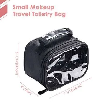 BYOOTIQUE 420D Clear Nylon Mini Makeup Travel Toiletry Bag Portable Lightweight Transparent Cosmetic Storage Organizer Pool S