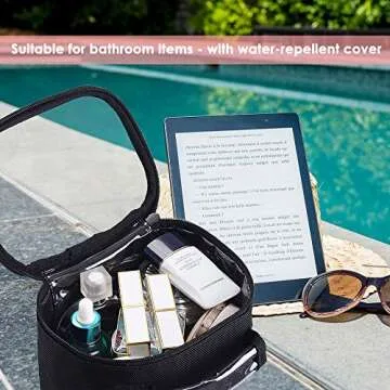 BYOOTIQUE 420D Clear Nylon Mini Makeup Travel Toiletry Bag Portable Lightweight Transparent Cosmetic Storage Organizer Pool S