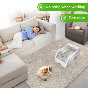 S6 Self Cleaning Litter Box, Upgraded Automatic Cat Litter Box Self Cleaning That Can Use Clumping Cat Litter, Smart Cat Litter Box, Anti Pinch and Odorless Electric Litter Box