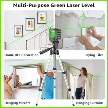 Laser Level with 25.6" Tripod, Huepar 100Ft High Brightness Cross Line Laser Leveler for Picture Han...