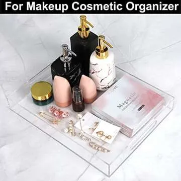 12x12 Clear Acrylic Serving Tray for Food and Decor