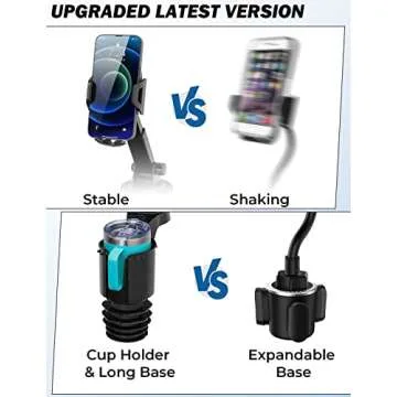 JOYTUTUS Cup Holder Phone Mount for Car with 360 Rotation