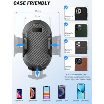 JOYTUTUS Cup Holder Phone Mount for Car with 360 Rotation