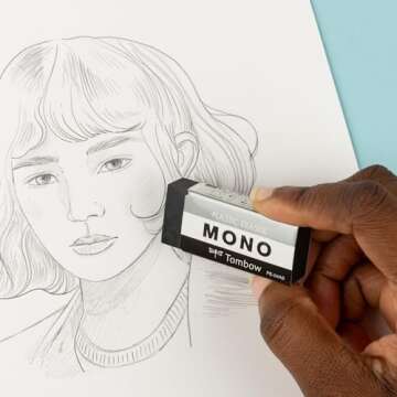 Tombow 57330 MONO Black Eraser, Medium, 3-Pack. Cleanly Removes Marks Without Damaging Paper