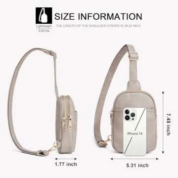 CORALDAISY Crossbody Bags for Women Small Sling Bag Fanny Packs for Women Cross Body Purses Belt Bag for Women Leather Cross Body Bag Chest Bag Gifts, Grey