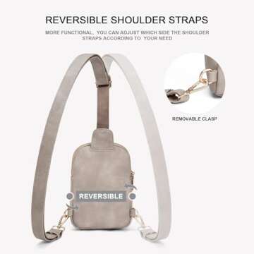 CORALDAISY Crossbody Bags for Women Small Sling Bag Fanny Packs for Women Cross Body Purses Belt Bag for Women Leather Cross Body Bag Chest Bag Gifts, Grey