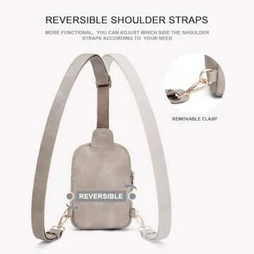 CORALDAISY Crossbody Bags for Women Small Sling Bag Fanny Packs for Women Cross Body Purses Belt Bag for Women Leather Cross Body Bag Chest Bag Gifts, Grey