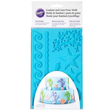 Wilton Silicone Sea Life Fondant and Gum Paste Mold - Cake Decorating Supplies, Teal