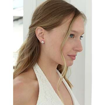 Mariell Rose Gold Clip-On CZ Crystal Stud Earring, 2 Carat, for Weddings, Brides, Prom, Birthday Gift