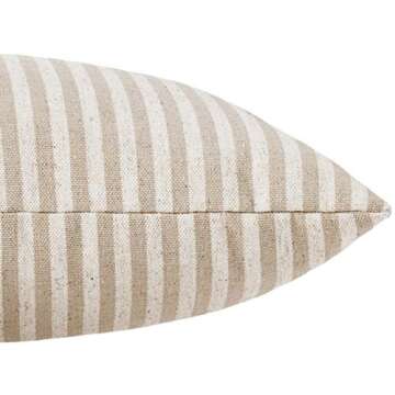Amazon Brand – Ravenna Home Casual Striped Throw Pillow - 24 x 12 Inch, Taupe