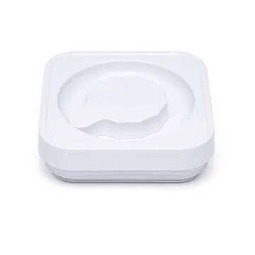 Amazon Basics 5-Piece Square Airtight Food Storage Containers for Kitchen Pantry Organization, BPA Free Plastic, Clear, White