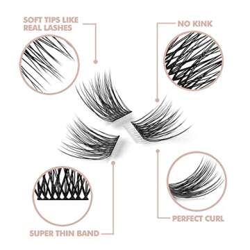 Stunning DIY 3D Eyelash Extension Set, 14MM C Curl with 12 Clusters