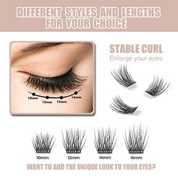 DIY 3D Eyelash Extension Set with 12 Clusters (14MM)