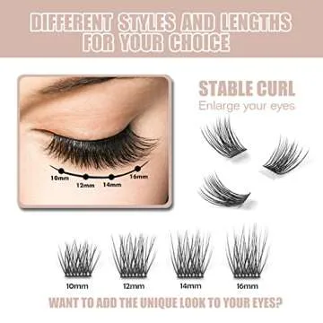 DIY 3D Eyelash Extension Set with 12 Clusters (14MM)