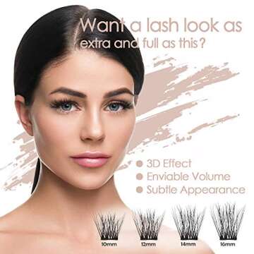 DIY 3D Eyelash Extension Set with 12 Clusters (14MM)