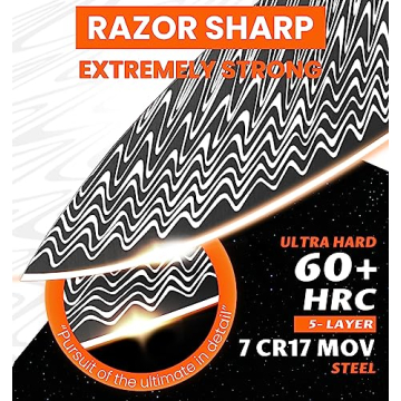 Premium Chef Knife with Damascus Steel and Comfort Handle