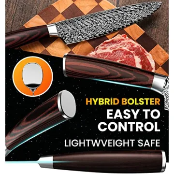 Premium Chef Knife with Damascus Steel and Comfort Handle