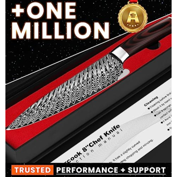 Premium Chef Knife with Damascus Steel and Comfort Handle