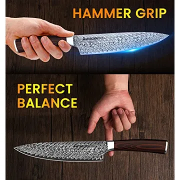 Premium Chef Knife with Damascus Steel and Comfort Handle