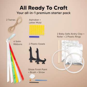 Baby Hand and Footprint Kit - Personalized Baby First Christmas Ornament, Baby Footprint Kit for Toddlers, Baby Keepsake Handprint Ornament Making Kit, Baby Shower Gifts for Newborns (Glaze Finish)