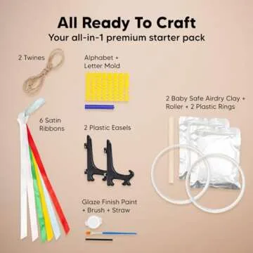 Baby Hand and Footprint Kit - Personalized Baby First Christmas Ornament, Baby Footprint Kit for Toddlers, Baby Keepsake Handprint Ornament Making Kit, Baby Shower Gifts for Newborns (Glaze Finish)