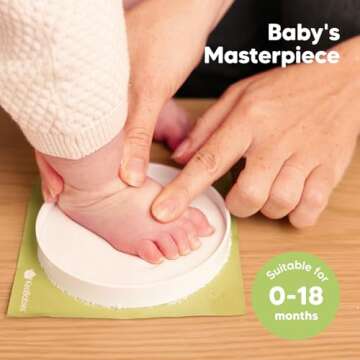 Baby Hand and Footprint Kit - Personalized Baby First Christmas Ornament, Baby Footprint Kit for Toddlers, Baby Keepsake Handprint Ornament Making Kit, Baby Shower Gifts for Newborns (Glaze Finish)