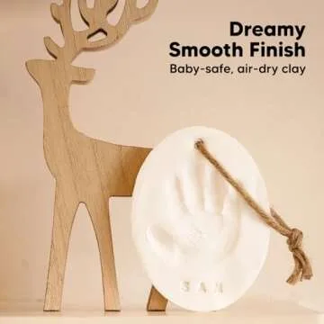 Baby Hand and Footprint Kit - Personalized Baby First Christmas Ornament, Baby Footprint Kit for Toddlers, Baby Keepsake Handprint Ornament Making Kit, Baby Shower Gifts for Newborns (Glaze Finish)