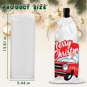 TCIOD 7 Packs Sublimation Blank Wine Gift Bag with Drawstring, Reusable Polyester Wine Bag, Wine Gift Bags for Wine Bottles Wine Birthday Party Supplies for Graduation Party Supplies