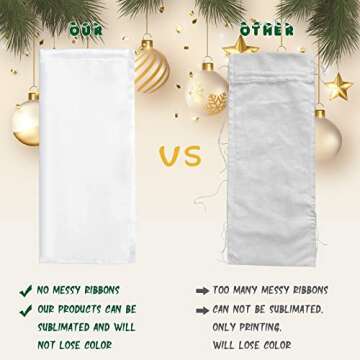 TCIOD 7 Packs Sublimation Blank Wine Gift Bag with Drawstring, Reusable Polyester Wine Bag, Wine Gift Bags for Wine Bottles Wine Birthday Party Supplies for Graduation Party Supplies