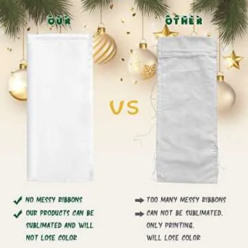 TCIOD 7 Packs Sublimation Blank Wine Gift Bags for Custom Gifts