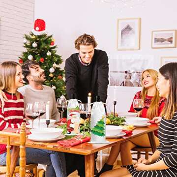 TCIOD 7 Packs Sublimation Blank Wine Gift Bag with Drawstring, Reusable Polyester Wine Bag, Wine Gift Bags for Wine Bottles Wine Birthday Party Supplies for Graduation Party Supplies