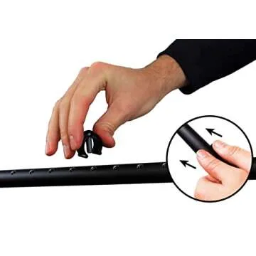 KMINA - Forearm Crutches for Adults (x2 Units, Open Cuff), Adjustable Handle Pad, Aluminum, Black - Made in Europe