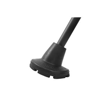 KMINA - Forearm Crutches for Adults (x2 Units, Open Cuff), Adjustable Handle Pad, Aluminum, Black - Made in Europe