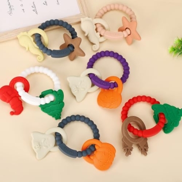 Eoopoon Silicone Teething Ring for Safe Baby Chewing