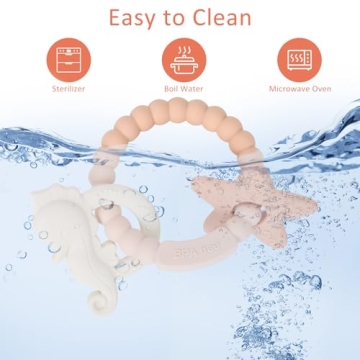 Eoopoon Silicone Teething Ring for Safe Baby Chewing