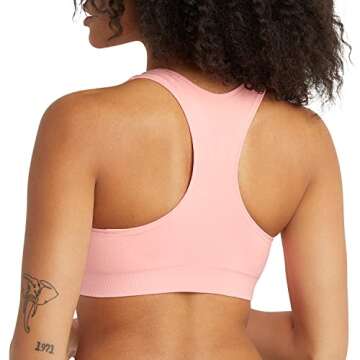 Champion, Infinity Racerback, Moderate Support, Seamless Sports Bra for Women, Pink Bow, Large