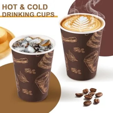 Huifany 12 oz Coffee Cups 180 Pack for Hot and Cold Drinks
