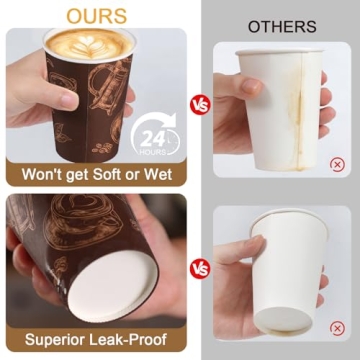 Huifany 12 oz Coffee Cups 180 Pack for Hot and Cold Drinks