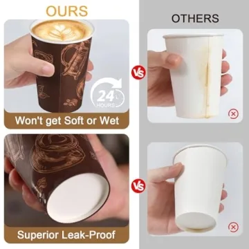 Huifany 12 oz Coffee Cups 180 Pack for Hot and Cold Drinks