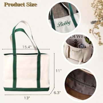 Custom Personalized Canvas Tote Bag for Women