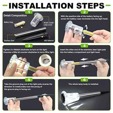 LIANGLOME Solar Pathway Lights - Eco-Friendly LED Outdoor Lighting