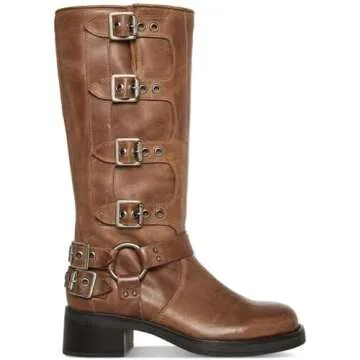 Steve Madden Women's Brocks Fashion Boot - Brown Distressed, 6.5