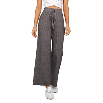 Waitfairy Ribbed-Knit Lounge Pants for Women