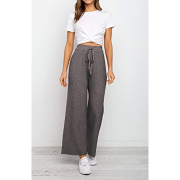 Waitfairy Ribbed-Knit Lounge Pants for Women
