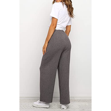 Waitfairy Ribbed-Knit Lounge Pants for Women