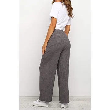 Waitfairy Ribbed-Knit Lounge Pants for Women