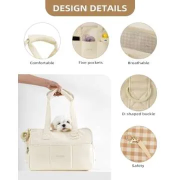 ONECUTE Lightweight Dog Carrier for Small Pets with Pockets